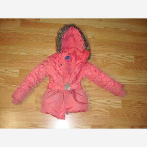 Coat Winter Pink Down BB Button Blue Size 5